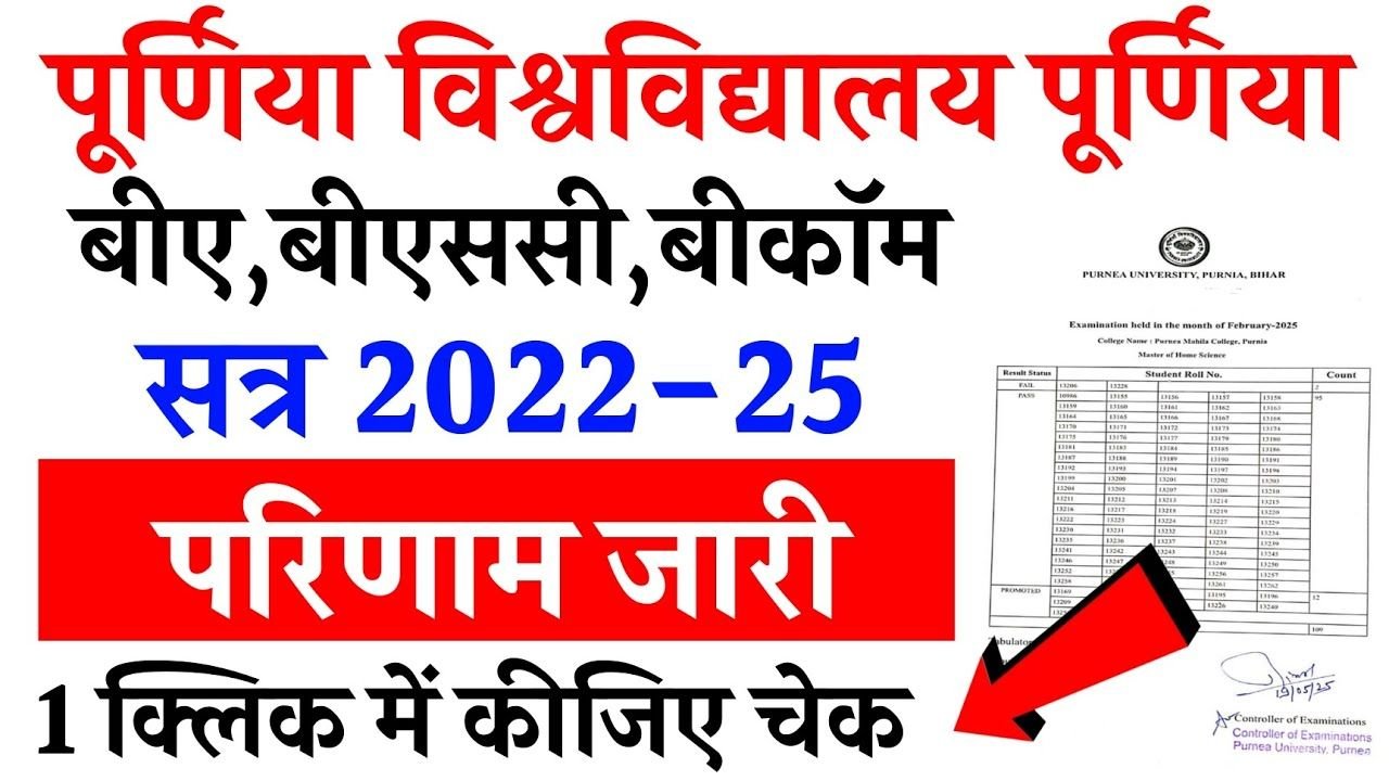 Purnea University Part 3 Result 2022-25